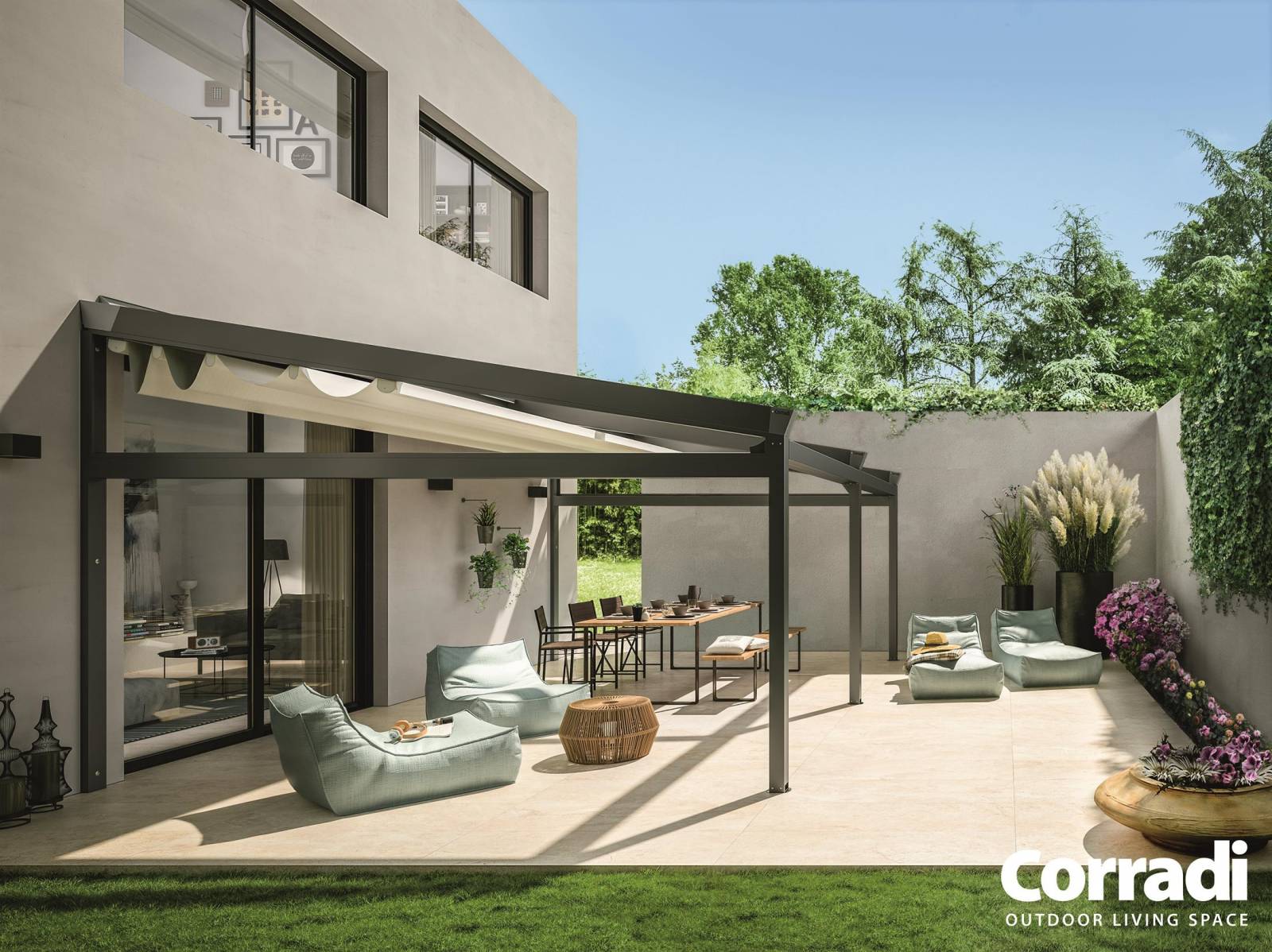 Mise en place d'une Pergola traditionnelle adossée en aluminium chez un particulier à Aubagne